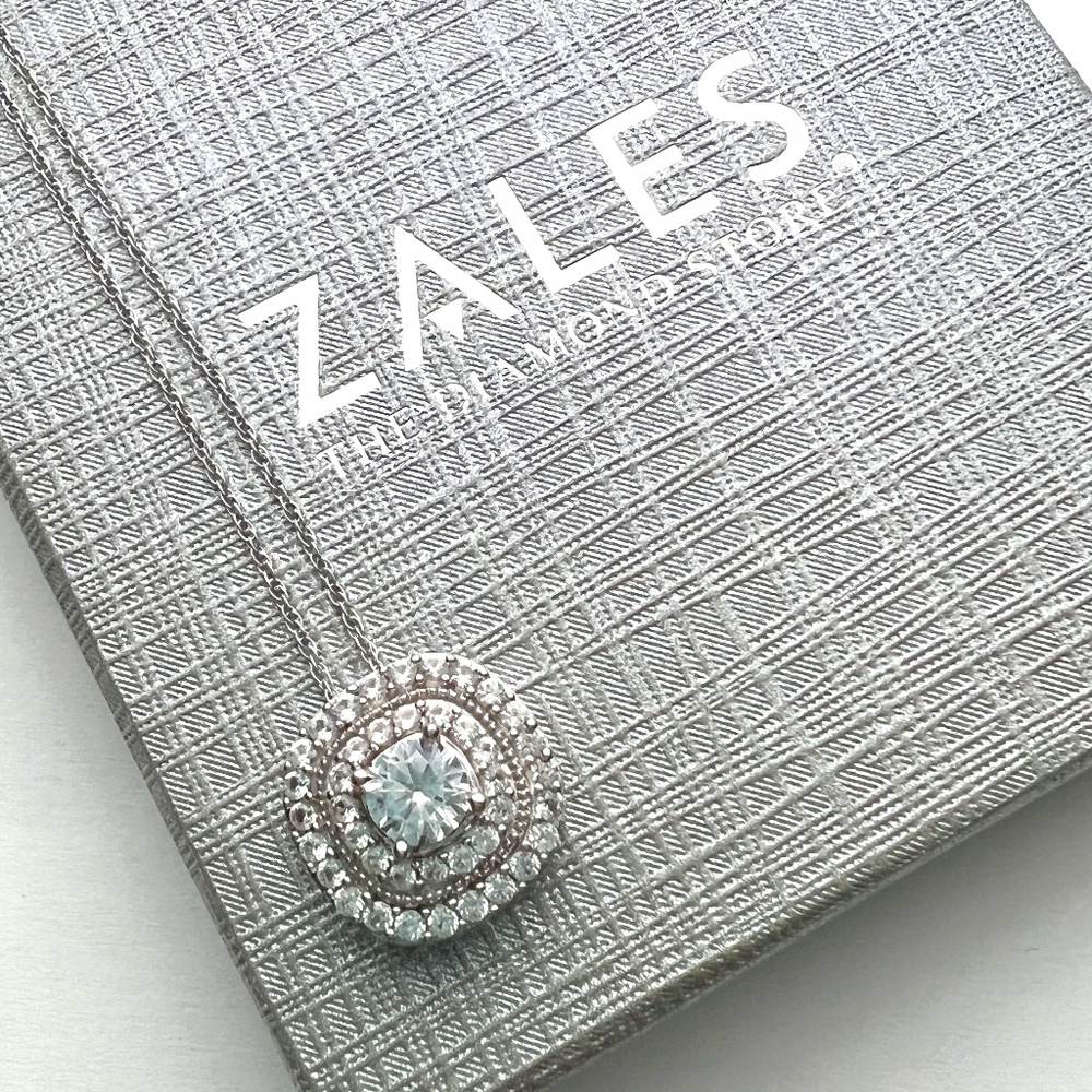 White Sapphire Pendant- 925-Sterling Silver